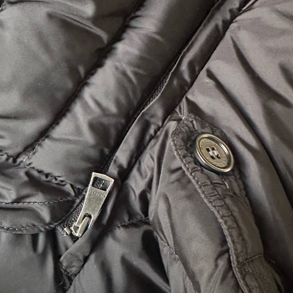 BURBERRY Girls 14Y Janie Black Puffer Coat with Fox Fur Trim Hood - Picture 5 of 9